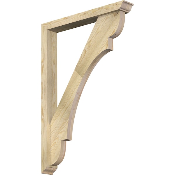 Ekena Millwork Olympic Traditional Rough Sawn Bracket w/ Offset Brace, Douglas Fir, 4"W x 28"D x 40"H BKT0402X28X40OLY01RDF - main
